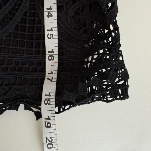 Endless Rose Black Flounce Lace Eyelet Top Size M dark Romantic Whimsy Fairy - Picture 8 of 8